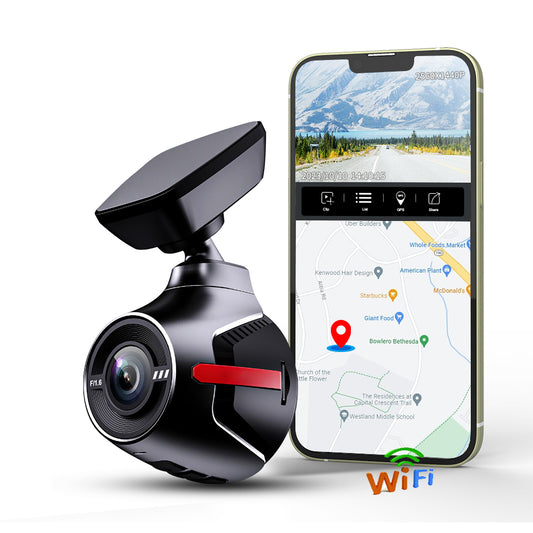4K HDR Dash Cam, 4K+1080P Front and Rear Car Camera, 2 Channel with HDR, 5GHz WiFi GPS, Night Vision 2.0, 24H Parking Mode